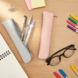 RR PU Lederen Simpele Smalle Potloodtas Mini Design Duurzame Penetui met Rits Modieus Studenten Schrijfwaren Potloden Liniaal Penetui - Product Image 1