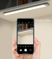 Éclairage intérieur ultra-fin, 3 couleurs, à intensité variable, rechargeable par USB 5V, lumière LED à détecteur de mouvement pour armoire de cuisine, placard, garde-robe