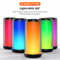 QERE HF33 Mini Enceinte Subwoofer Portable Sans Fil à Alimentation CC avec LED RGB Clignotantes pour Extérieur et Basses Puissantes pour Fêtes