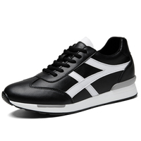 Sneakers da uomo in vera pelle scarpe da ascensore nere per aumentare l'altezza delle scarpe da uomo lusso bianco Casual 6cm con sollevamento Casual