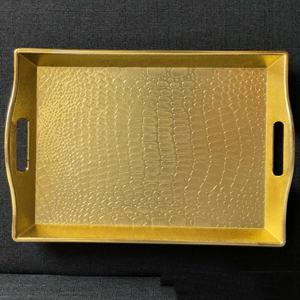 Plateau rectangulaire 3 tailles à double placage pour hôtels et ménages Bol à fruits Assiette décorative avec poignée - Product Image 5