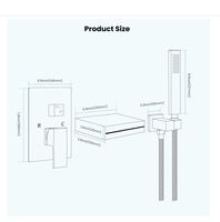 Robinet de douche cascade pour lavabo et baignoire, en laiton poli plaqué or, avec commande encastrée, jet pluie doux et triple poignée