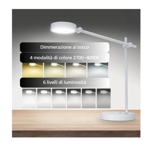 Lampada da Scrivania LED 10W Dimmerabile 6 Livelli di Luminosità 4 Temperature di Colore 2700K 4000K CRI 95 Luce Uniforme - Product Image 4