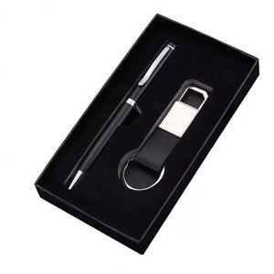 Customized Logo <b>Cheap</b> Corporate <b>Gift</b> <b>Set</b> Men's Office Business Metal Pen and Keychain Promotional Souvenir Giveaway Box <b>Set</b> - Product Image 1