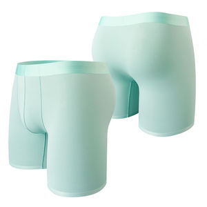 Calzoncillos sin costuras de secado rápido, ropa interior y bóxer para hombre con cintura elástica transpirable de malla de ángulo plano y pierna larga - Product Image 2