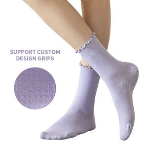 Custom-made High-quality Colorful Cotton Women's Anti-skid Professional Yoga <b>Socks</b> - Product Image 1
