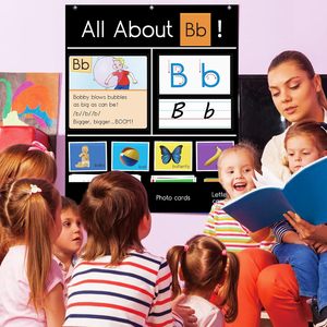 Tablero de Letras con Bolsillos para Actividades de Aprendizaje, para Niños Preescolares de 4 a 6 Años, Herramienta Educativa de Cartón - Product Image 5