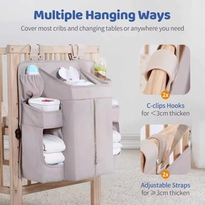 <span class=keywords><strong>Sac</strong></span> suspendu pliable personnalisé, grande capacité, organisateur de lit bébé avec plusieurs poches de rangement pour les essentiels de bébé en crèche - Product Image 3