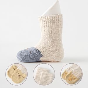 Hstyle nouveau-né enfant en bas âge doux chaussettes chaudes avec oreilles d'ours 3D décontracté équipage enfants chaussettes avec colle antidérapante corail velours chaussettes cadeau de <span class=keywords><strong>naissance</strong></span> - Product Image 6