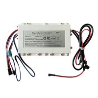 Contrôleur de miroir de maquillage LED en verre avec 6 touches, variateur tactile, dégivreur et affichage de l'heure et de la température, DC12V 60W
