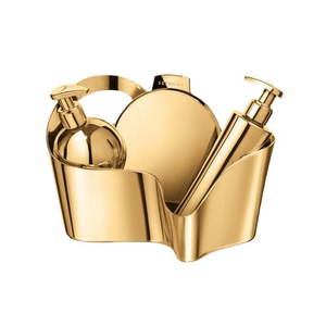 Gold Plastic Bathroom Storage <b>Box</b> For Cosmetics And Daily Chemicals 24x14x16cm <b>Makeup</b> Organizer - Product Image 1