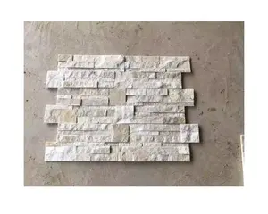 Sıcak satış beyaz kuvars mermer fayans çin toptan taş kaplama tuğla kayrak ofis binası için dış duvar