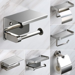 Porte-<span class=keywords><strong>papier</strong></span> <span class=keywords><strong>toilette</strong></span> YOTO noir mat <span class=keywords><strong>avec</strong></span> tablette pour téléphone et <span class=keywords><strong>support</strong></span> pour vase, étagère de salle de bain en acier inoxydable antirouille - Product Image 4