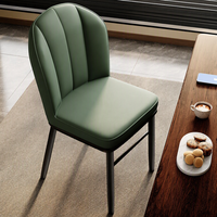 Chaise de salle à manger moderne en métal avec revêtement en cuir PU pour la maison, le bureau, l'appartement, l'hôtel, la salle de bain