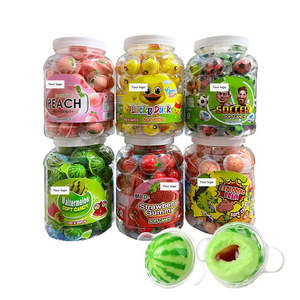 Toptan özel özel etiket lal 3D topu sakızlı yarım göz küresi çiğnemek sandviç tatlı meyveli reçel yumuşak şekerler dolum - Product Image 1