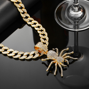 NL2114 Collar de Moda para <span class=keywords><strong>Hombre</strong></span> y Mujer con Diseño de <span class=keywords><strong>Araña</strong></span> Tridimensional, Estilo Hip-hop, con Incrustaciones de Diamantes y Cadena Cubana - Product Image 3