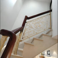 Main courante de garde-corps d'escalier forgé de luxe moderne Offre Spéciale avec finition dorée Garde-corps d'escalier intérieur personnalisable