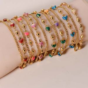 JXX Women's Fashion Heart Bracelet <b>Set</b> with Zircon Made of Titanium Steel and Stainless Steel for Jewelry - Product Image 1