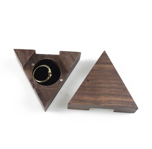 New Design Wedding Walnut <strong>Wooden</strong> Jewelry <strong>Ring</strong> Box for Gift - Product Image 1