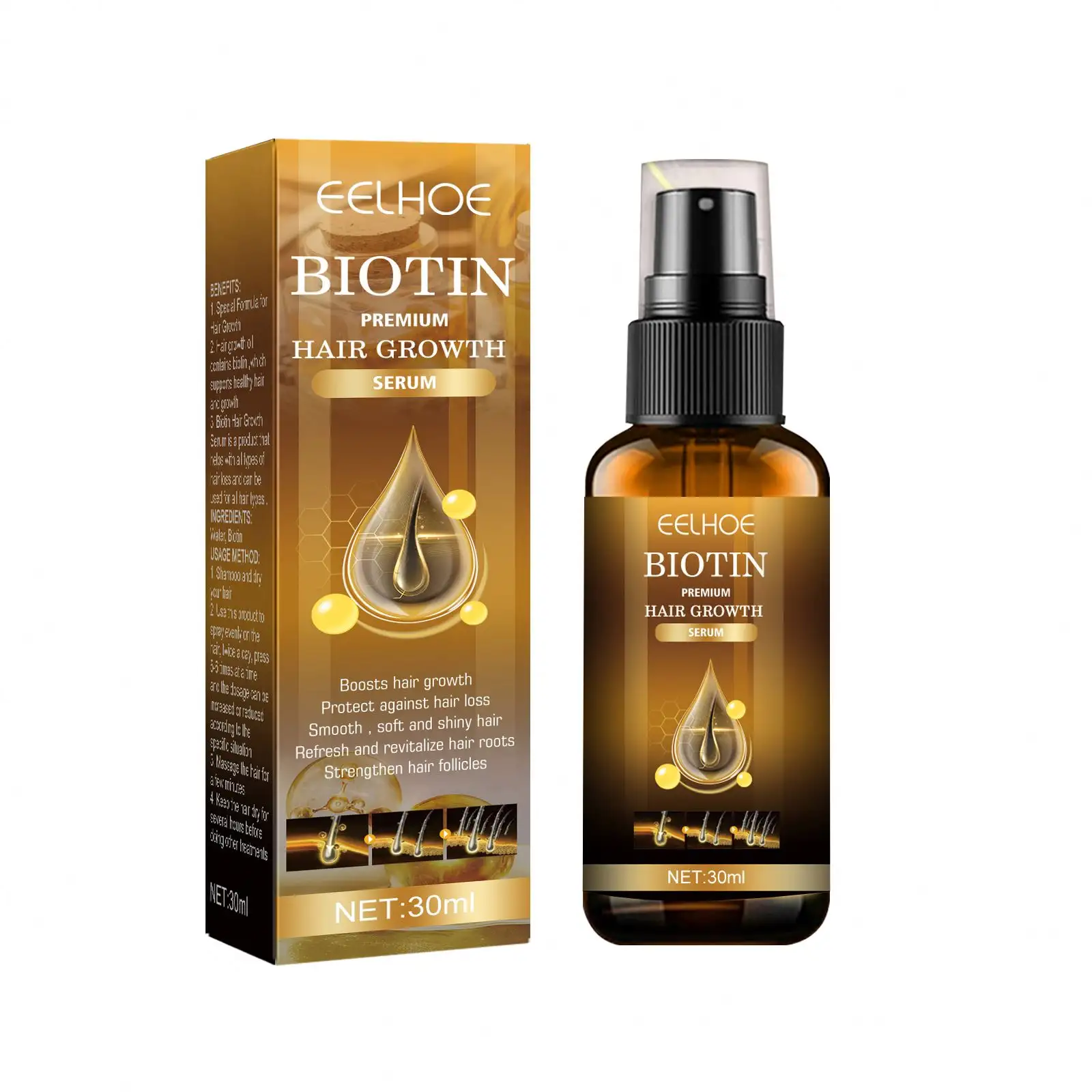 Biotine Premium Haargroei Serum Spray 30Ml Haargroei Essence Olie Anti Haaruitval Producten Snel Groeien Voorkomen Kaalheid Behandeling