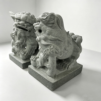 Offre Spéciale : Paire de Statues de Lions Gardiens Chinois en Granit Sculpté à la Main (Chiens Foo de Pékin) – Sculpture en Pierre Feng Shui pour la Protection des Portails