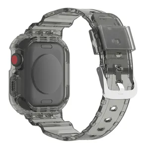 Kit de Bracelet de montre Transparent TPU, 41mm 45mm, Bracelet iWatch pour iWatch série 7