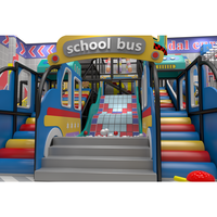 Équipement de terrain de jeux intérieur commercial Vabibo TL054-01, thème princesse/fantaisie, grand toboggan, mur d'escalade, grande roue