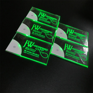 New Laser Engraved Acrylic Luminescence <strong>Visiting</strong> Card Custom Design Business Card Led - Product Image 4