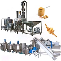 Ligne de production de pâte d'arachide entièrement automatique de grande capacité (300-2000 kg/h) avec moulin colloïdal et réservoir de mélange, machine à fabriquer du beurre d'arachide