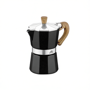 Cafetière à expresso Cilio Classico Natura 3 tasses, cafetière moka avec poignée en bois - Product Image 2