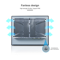 PC industriel embarqué Linux Win 11 IP66, écran tactile 12,1 pouces, étanche à l'avant, PC industriel tout-en-un 12e génération I3