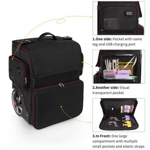 Échantillon Gratuit : Valise de Maquillage à Roulettes pour Coiffure, Voyage, Salon de Beauté et Barbier - Product Image 3