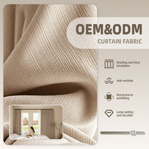 OEM/ODM-Qualität Ultra-Weiche Chenille Verdunkelungsvorhänge mit Hoher Lichtundurchlässigkeit, Feiner Französischer Creme-Stil mit Samtgefühl, Vergleichbarer Stoff - Product Image 1