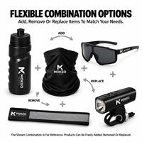 Kit de cyclisme OEM ODM personnalisé avec logo et options de couleur, comprenant des lunettes de soleil, une bouteille d'eau et un éclairage de vélo pour la pratique du cyclisme