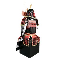 Armor Samurai Jepang Hitam dan Merah Terbaru untuk Pria Dewasa, Koleksi Armor Logam Buatan Cina, Dapat Digunakan Sebagai Pajangan