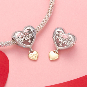 Pendentif Cœur avec Gravure d'Ami Plaqué Or, Bijou Romantique Unisexe - Product Image 3