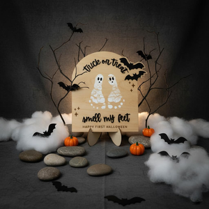 Primer letrero de madera para bebé, recuerdo de Arte de huella de bricolaje con accesorio de foto "Smell My Feet" para 2025 - Product Image 5