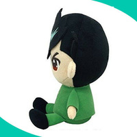 Peluche personnalisée fabriquée en usine, style japonais, avec expression faciale en colère
