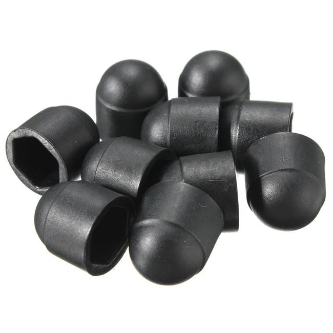 M4 M5 M6 M8 M10 M12 M14 M16 M18 M20 M22 M24 Mutter Bolzen Kuppel Schutzkappe Deckt Freiliegenden Sechskant Kunststoff PE Schwarz Weiß-M4x7x9mm (50 Stück)-Schwarz Ab
