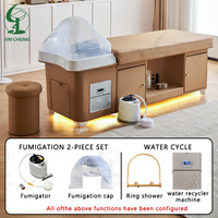 Fauteuil de lavage de cheveux LED Jincheng pour salon de coiffure avec casier, lit de spa japonais pour la tête