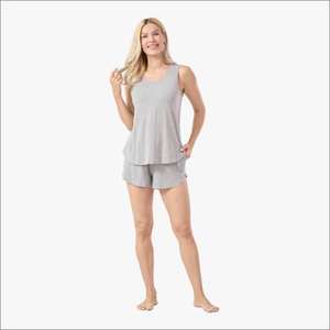 Conjunto de Pijama para Mujer con Logotipo Personalizado, Camiseta sin Mangas y Pantalones Cortos de Modal y Algodón - Product Image 3