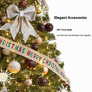 Arbre de Noël en or Maillard avec lumières <span class=keywords><strong>et</strong></span> ornements LED, nouvelle mise à niveau, dense de luxe, ignifuge écologique - Product Image 2