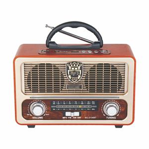 Factory Retro Wooden FM AM SW Radio with Dual Speaker and BT TF USB MP3 Player for Home Outdoor Use - Product Image 1
