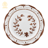 Service de vaisselle en porcelaine vintage français avec assiettes en céramique motif couronne florale pour mariage