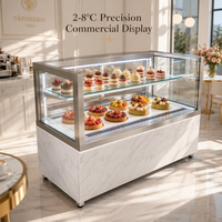 Vitrine Réfrigérée Commerciale Haut de Gamme à Température Unique pour Pâtisseries avec Dégivrage Automatique et Vitrine à Gâteaux en Verre, Refroidisseur d'Air