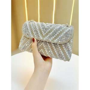 Strass-Handtasche Funkelnde Tasche Silberne Diamant-Geldbörsen für Damen Upgrade Abend- und Balltasche Strass-Handtasche Hobo-Tasche - Product Image 1