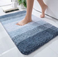 Tapis de salle de bain, tapis de bain en microfibre extra doux et absorbant, avec support en caoutchouc, séchage rapide, lavable en machine