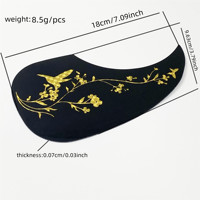 Protector de Guitarra Acústica con Forma de Gota de Agua, Placa Protectora Antiarañazos, Flor Dorada Negra para Guitarra de 40 y 41 Pulgadas, Accesorio