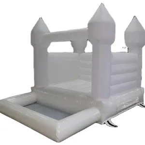 buy white inflatable bouncy castle with ball pools for toddlers,factory sale white bouncer bounce houses,sell jump castles rent