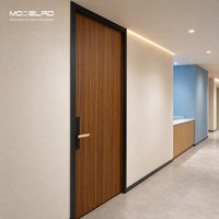 Porte coupe-feu en bois massif minimaliste haute densité, porte intérieure en bois résistante au feu pour bâtiments commerciaux et résidentiels